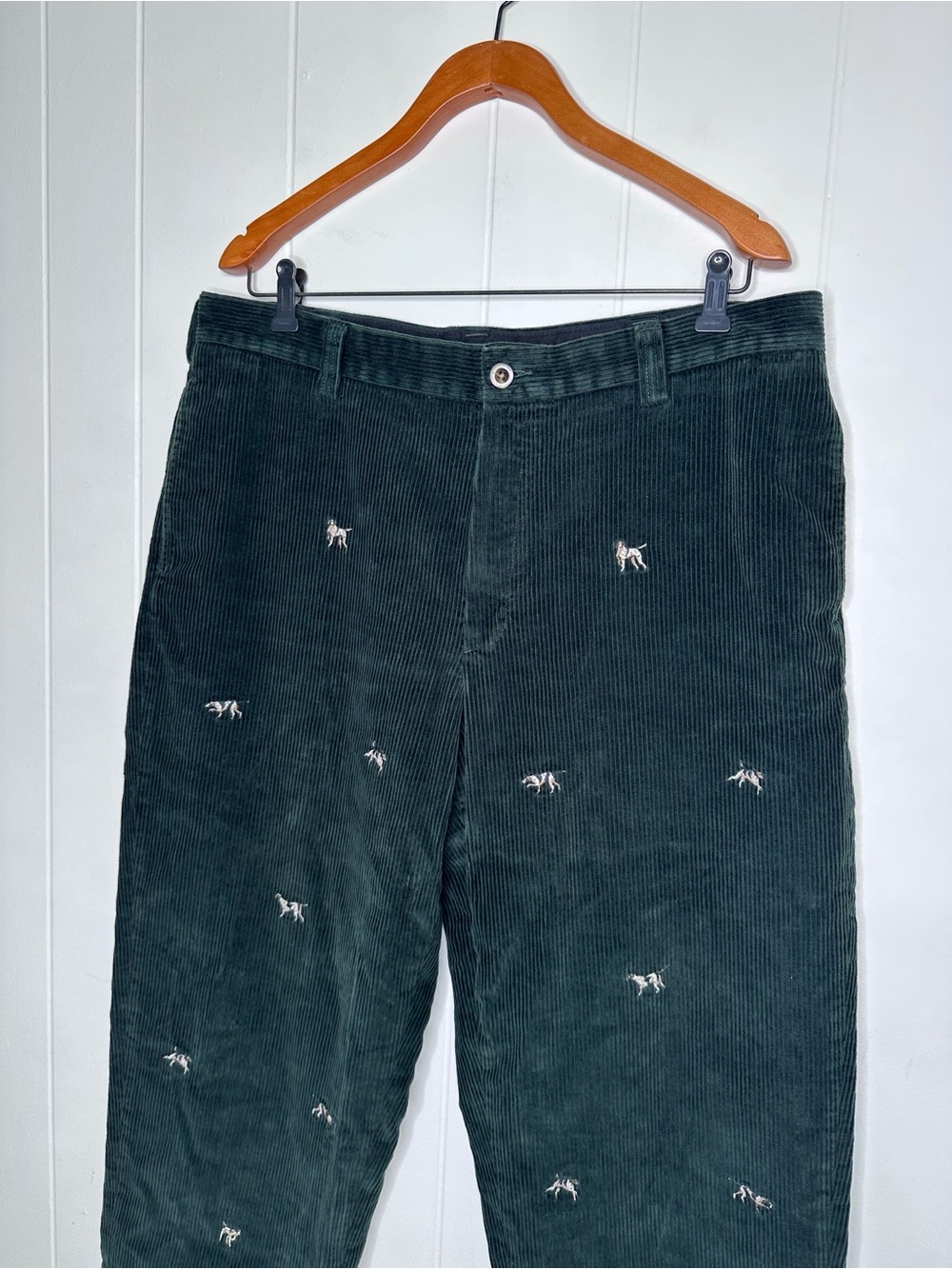 LL Bean DOG Embroidered Corduroy Trousers Pants